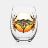 gazelle afrikaanse antilope wild dier wijnglas zonder voet (Voorkant)