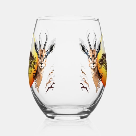 gazelle afrikaanse antilope wild dier wijnglas zonder voet (Rechts)