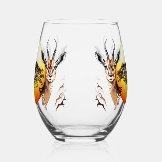 gazelle afrikaanse antilope wild dier wijnglas zonder voet (Links)