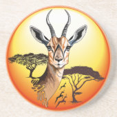 gazelle afrikaanse antilope wild dier zandsteen onderzetter (Voorkant)