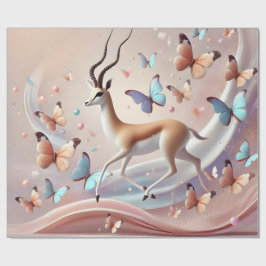 Gazelle and Butterflies Fantasy Art Cadeaupapier