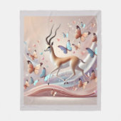 Gazelle and Butterflies Fantasy Art Fleece Deken (Voorkant)
