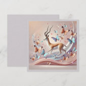 Gazelle and Butterflies Fantasy Art Kaart (Voorkant / Achterkant)