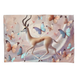 Gazelle and Butterflies Fantasy Art Kussensloop