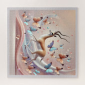 Gazelle and Butterflies Fantasy Art Legpuzzel (Horizontaal)
