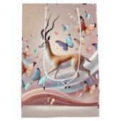 Gazelle and Butterflies Fantasy Art Medium Cadeauzakje (Achterkant)