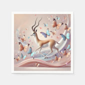 Gazelle and Butterflies Fantasy Art Servet (Voorkant)