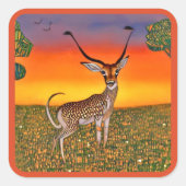 Gazelle bij schemering vierkante sticker (Voorkant)