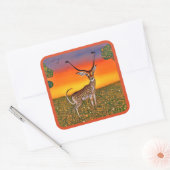 Gazelle bij schemering vierkante sticker (Envelop)