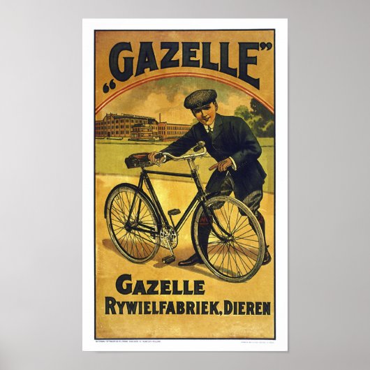 Gazelle Cycli Fine Vintage Bicycle Poster (Voorkant)