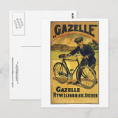 Gazelle Cycli Fine Vintage Bicycle Poster Briefkaart (Voorkant / Achterkant)