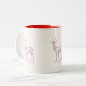 Gazelle Deer Tweekleurige Koffiemok (Voorkant links)
