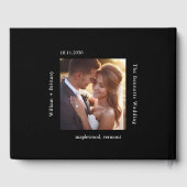 [GAZELLE] Elegante zwart-wit monochrome bruiloft Gastenboek (Achterkant)