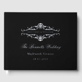 [GAZELLE] Elegante zwart-wit monochrome bruiloft Gastenboek (Voorkant)