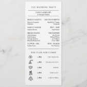 [GAZELLE] Elegante zwart-wit monochrome bruiloft Programmakaart (Achterkant)