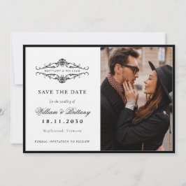 [GAZELLE] Elegante zwart-wit monochrome bruiloft Save The Date