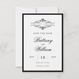 [GAZELLE] Elegante zwart-wit monochrome bruiloft Save The Date