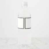 [GAZELLE] Elegante zwart-wit monochrome bruiloft Waterfles Etiket (Achterkant)