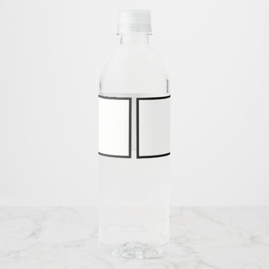 [GAZELLE] Elegante zwart-wit monochrome bruiloft Waterfles Etiket (Achterkant)