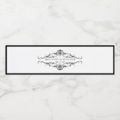 [GAZELLE] Elegante zwart-wit monochrome bruiloft Waterfles Etiket (Enkel label)