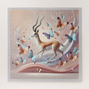 Gazelle en Vlinders Fantasie Kunst Legpuzzel