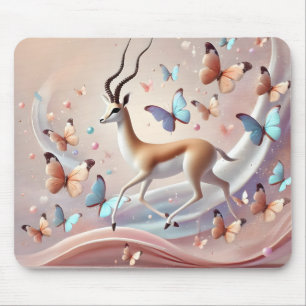 Gazelle en Vlinders Fantasie Kunst Muismat