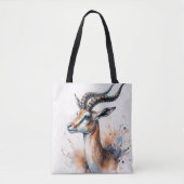 Gazelle Head Waterverf Art Tote Bag (Voorkant)