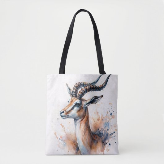 Gazelle Head Waterverf Art Tote Bag (Voorkant)