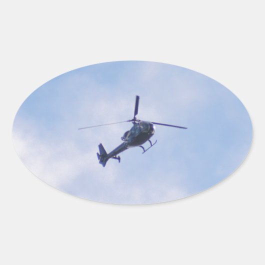 Gazelle-helikopter Ovale Sticker (Voorkant)