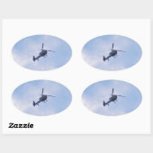 Gazelle-helikopter Ovale Sticker (Vel)