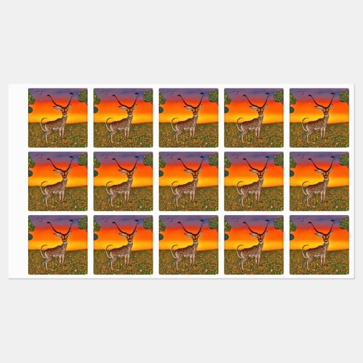 Gazelle in de schemering labels (Vel)