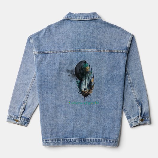Gazelle in het universum T-shirt Design Denim Jacket (Achterkant)