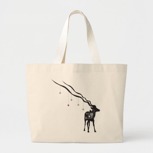 Gazelle met sterren Grote Canvas tas (Voorkant)