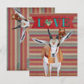 GAZELLE & OWL VALENTIJNSDAG Ansichtkaart Feestdagenkaart (Voorkant / Achterkant)