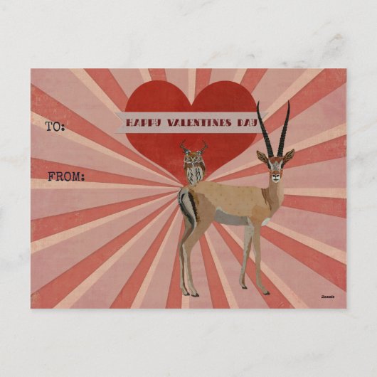 GAZELLE & OWL VALENTINE'S Ansichtkaart Feestdagenkaart (Achterkant)