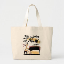 gazelle piano grote tote bag