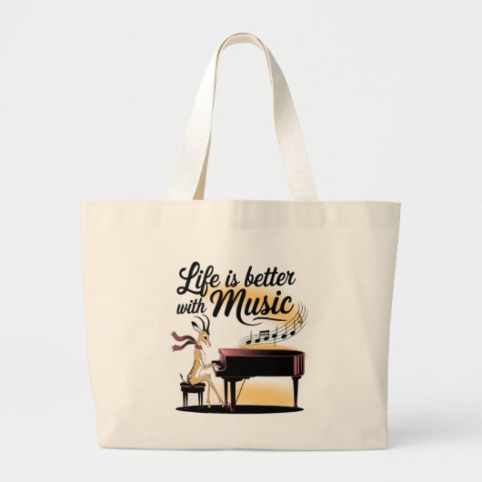 gazelle piano grote tote bag (Voorkant)