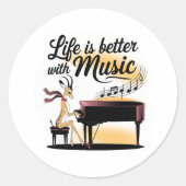 gazelle piano ronde sticker (Voorkant)