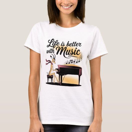 gazelle piano t-shirt (Voorkant)