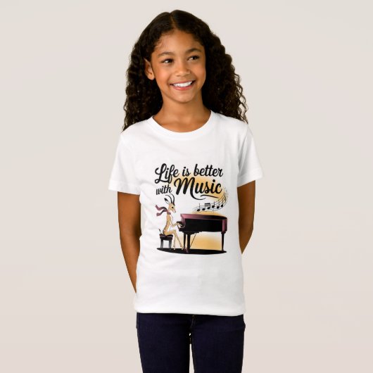 gazelle piano t-shirt (Voorkant volledig)
