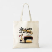 gazelle piano tote bag (Achterkant)