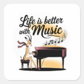 gazelle piano vierkante sticker (Voorkant)