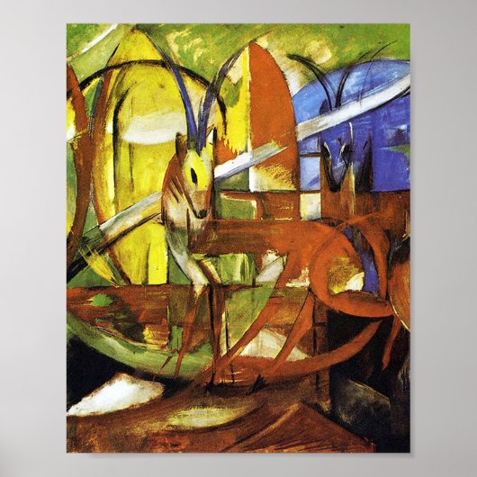 Gazellen van Franz Marc Poster (Voorkant)