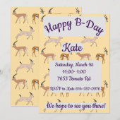 Gazelles Happy Birthday Kaart (Voorkant / Achterkant)