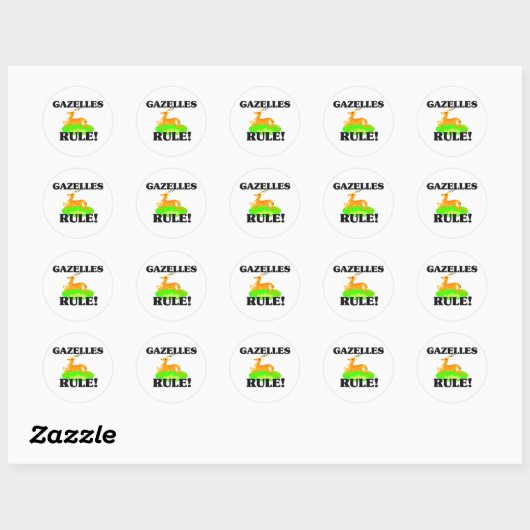 GAZELLES Rule! Ronde Sticker (Vel)