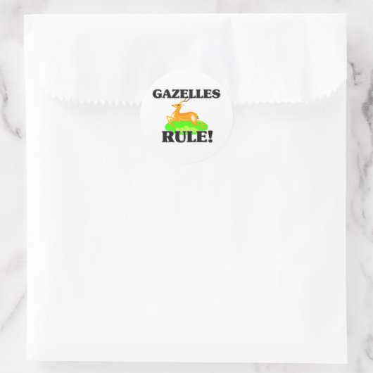 GAZELLES Rule! Ronde Sticker (Tas)