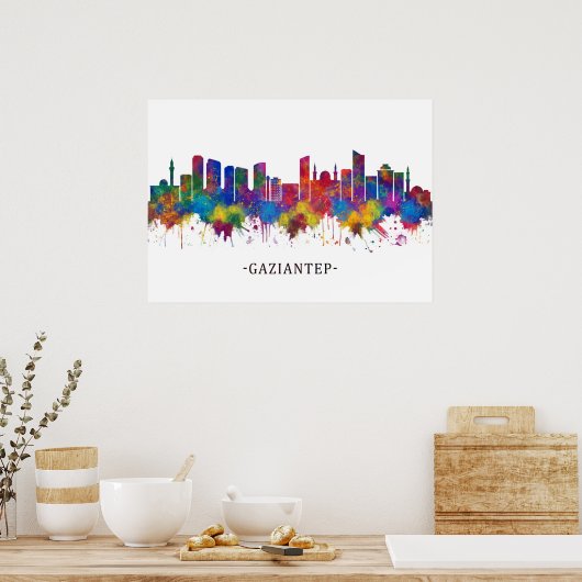 Gaziantep Turkey Skyline Poster (Keuken)