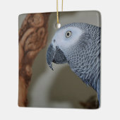 Gazing Congo African Gray Parrot Keramisch Ornament (Links)