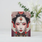 Gazing Geisha Briefkaart (Staand voorkant)