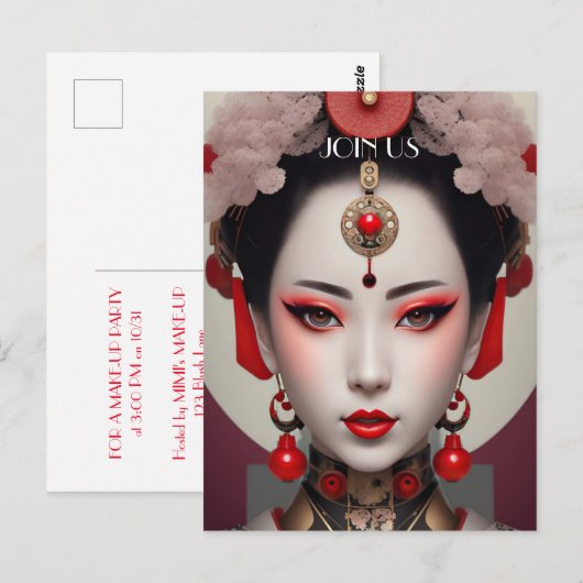 Gazing Geisha Briefkaart (Voorkant / Achterkant)